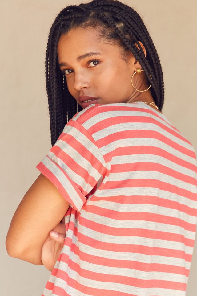 Vintage Striped Oversized Tee #5