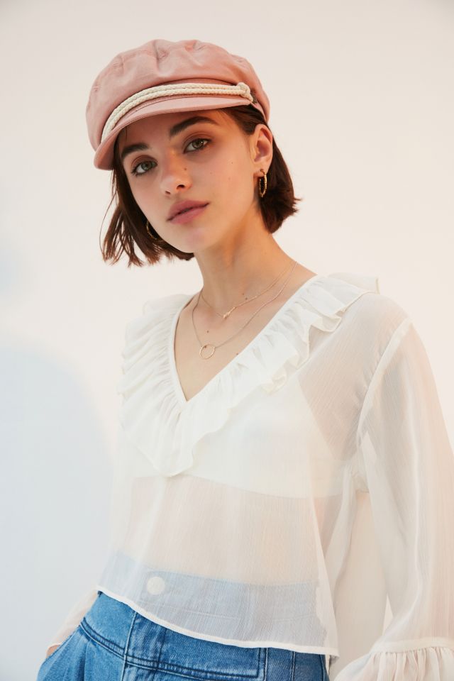 Kimchi Blue Leola Sheer Ruffle Blouse #5