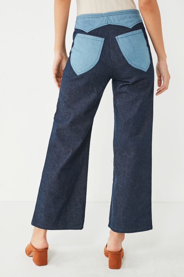 Lykke Wullf Jesse Two-Tone Wide-Leg Pant #4