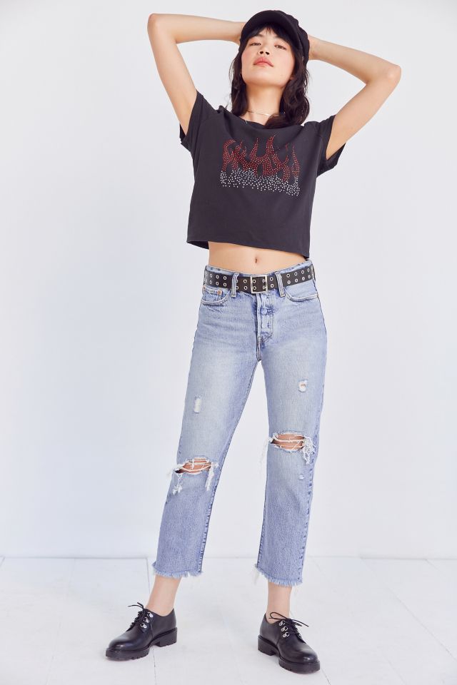 Silence + Noise Rhinestone Flame Tee #3