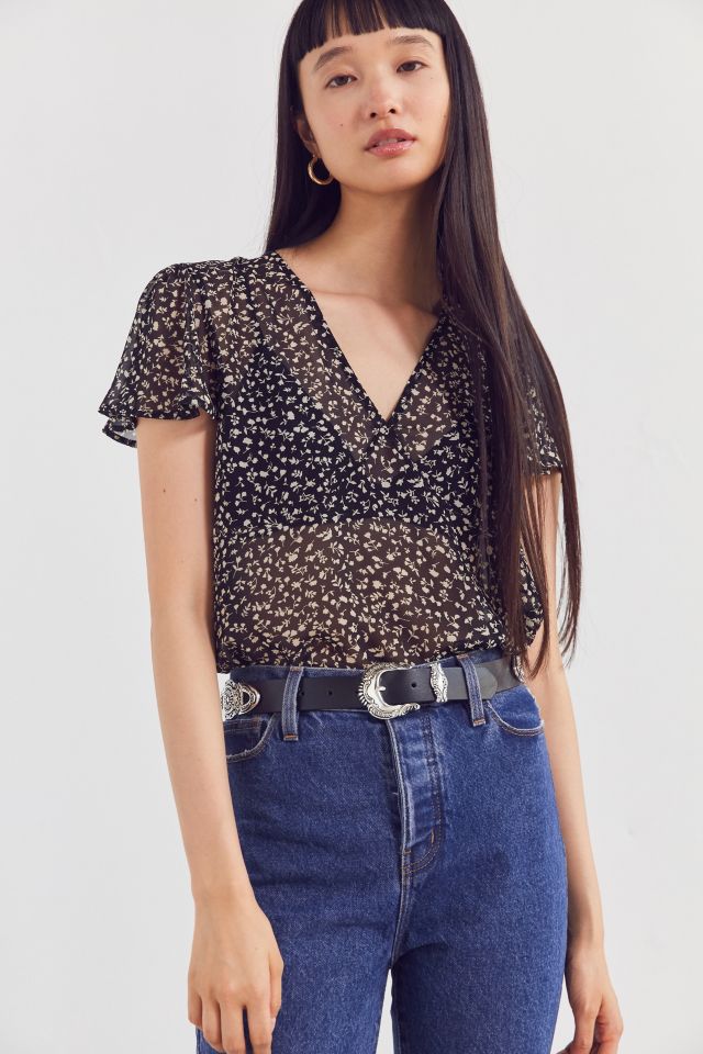 Urban outfitters cheap sheer floral top