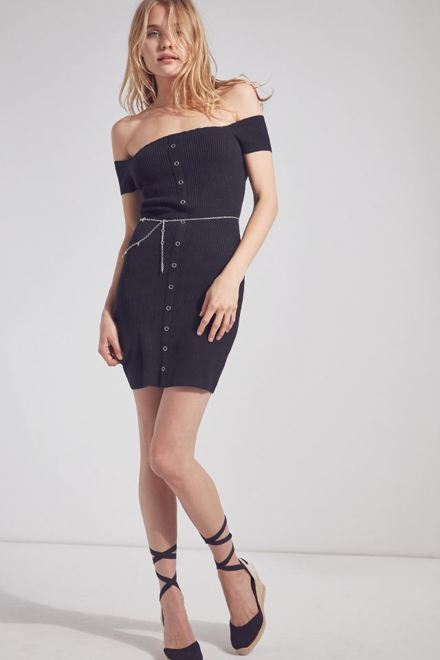 Silence + Noise Button-Down Off-The-Shoulder Dress #2