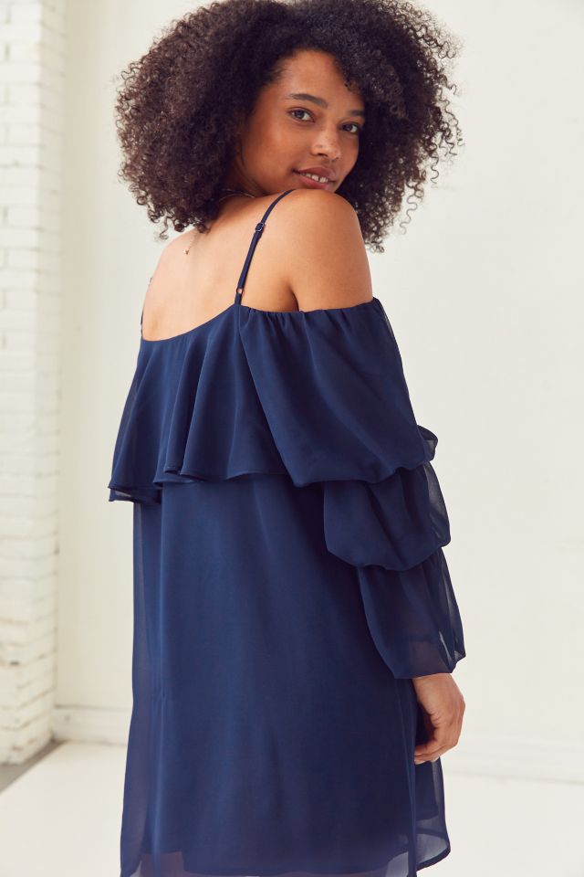Lucca Couture Katie Cold-Shoulder Ruffle Sleeve Dress #1