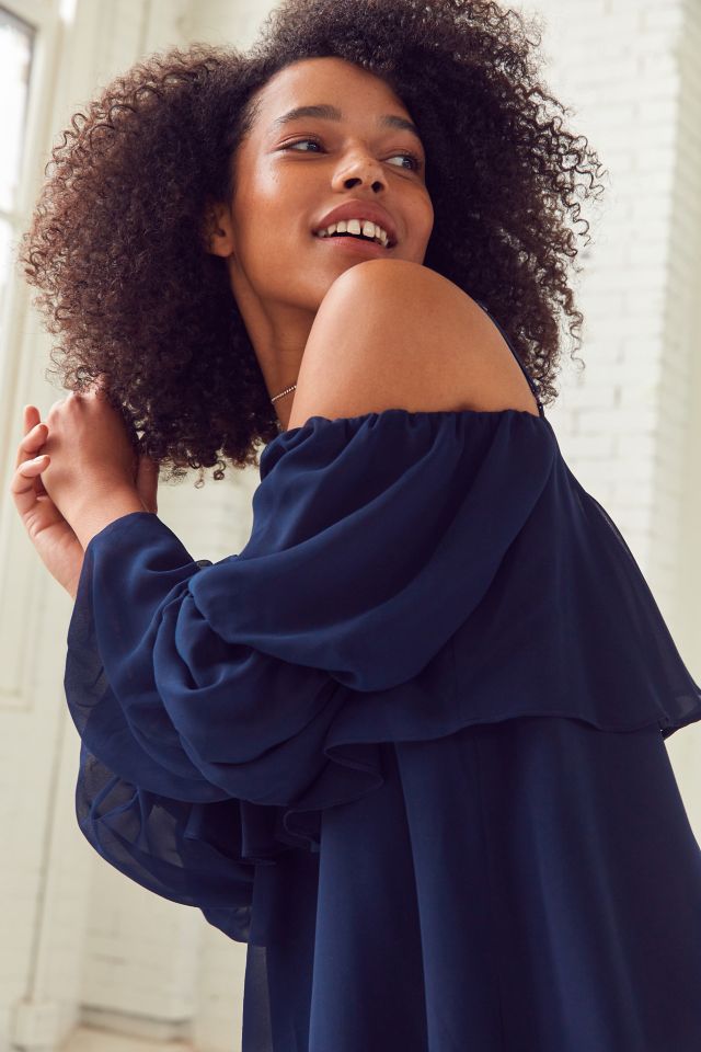 Lucca Couture Katie Cold-Shoulder Ruffle Sleeve Dress #3