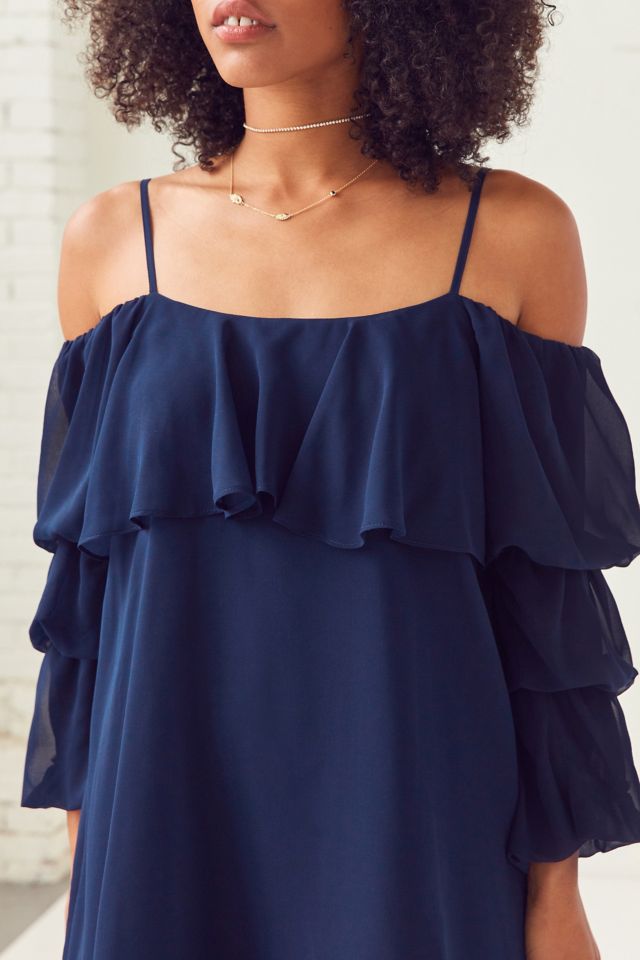 Lucca Couture Katie Cold-Shoulder Ruffle Sleeve Dress #5
