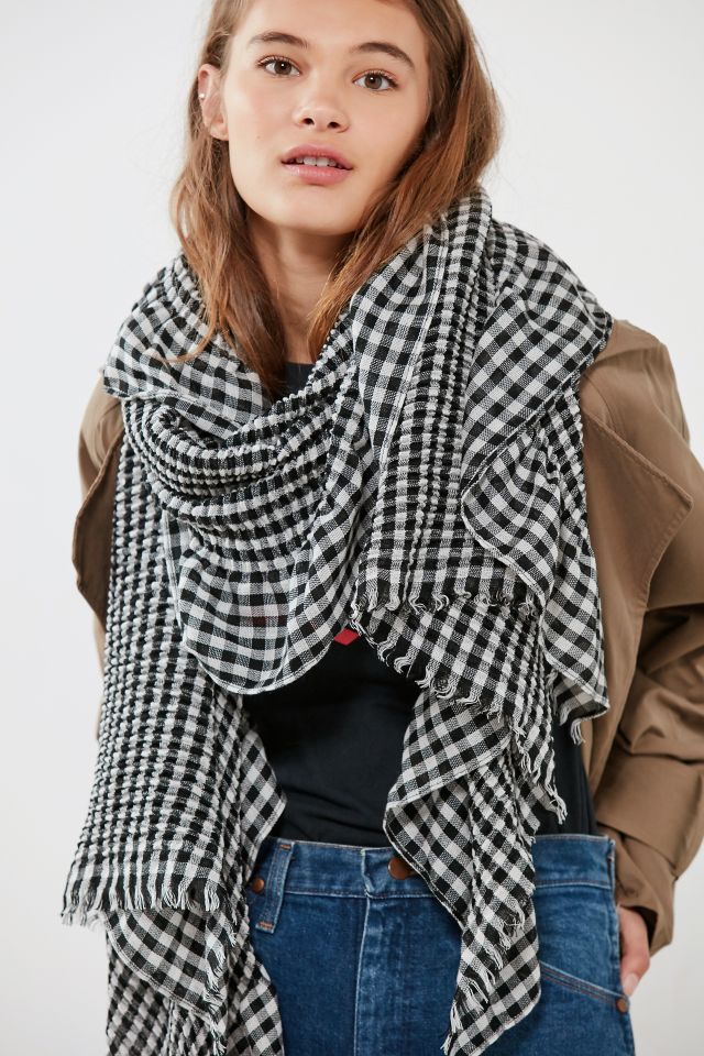 Gingham Ruffled Scarf | Urban Outfitters