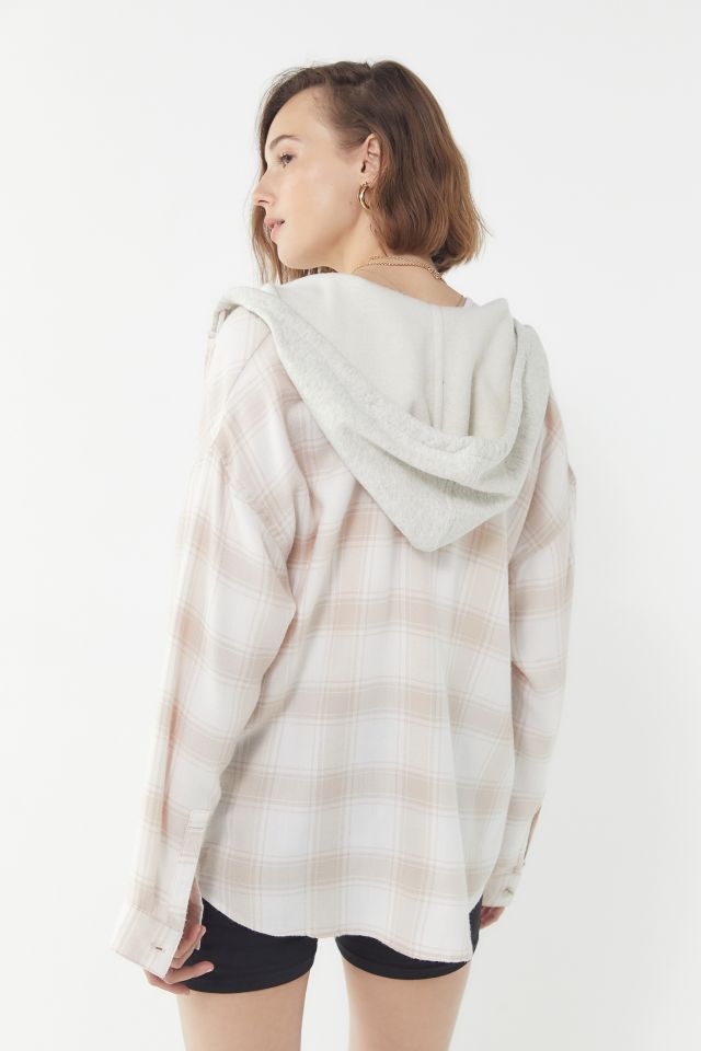 BDG Darcy Plaid Flannel Hooded Button-Down Shirt #2