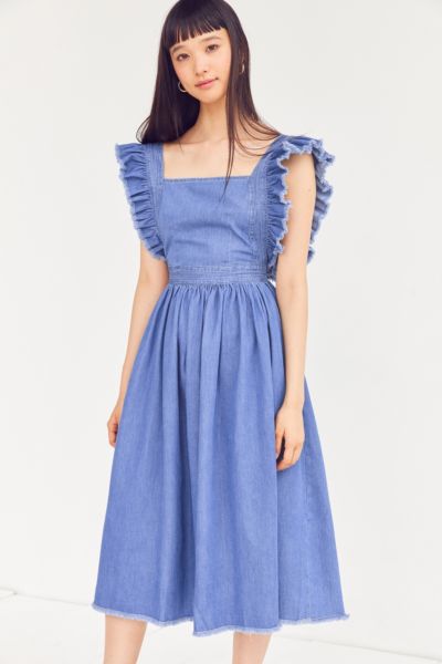 kimchi blue needlepoint apron midi dress