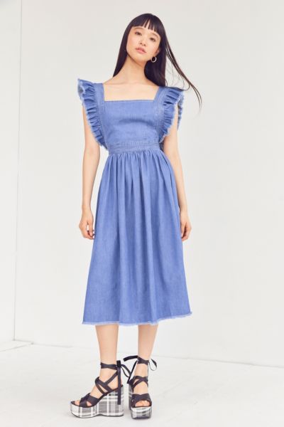 kimchi blue needlepoint apron midi dress