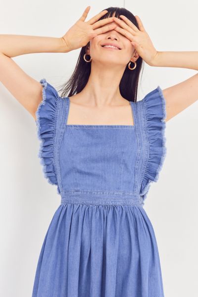 kimchi blue needlepoint apron midi dress