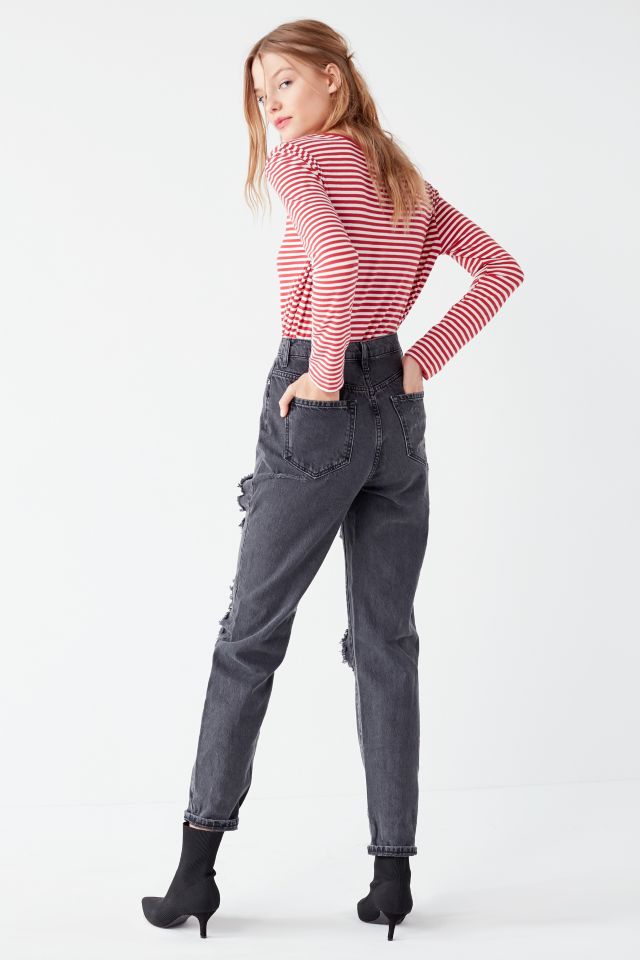 BDG Mom Destroyed Jean – Black #1