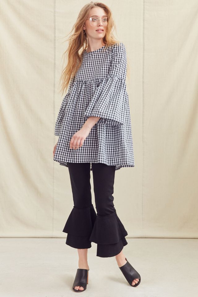 Urban Renewal Remade Bell-Sleeve Gingham Dress #1