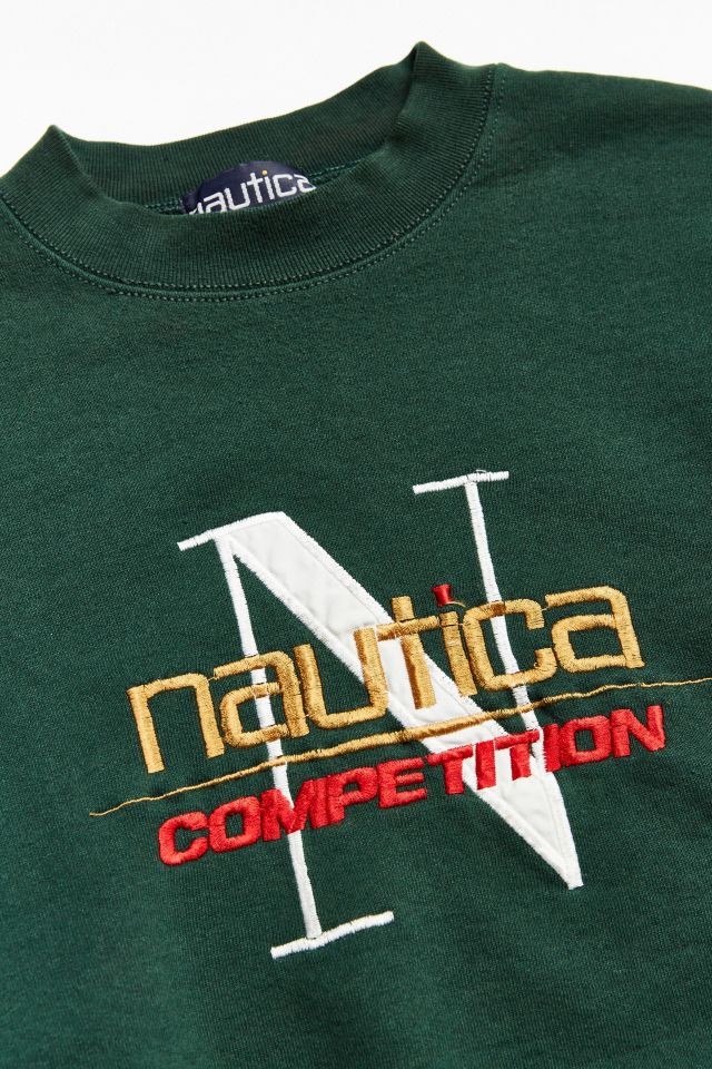 Vintage Nautica Holly Green Logo Crew Neck Sweatshirt #1