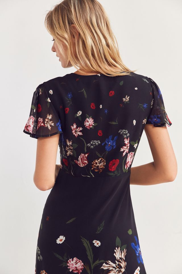 Kimchi Blue Sheer Floral Print Midi Dress #1