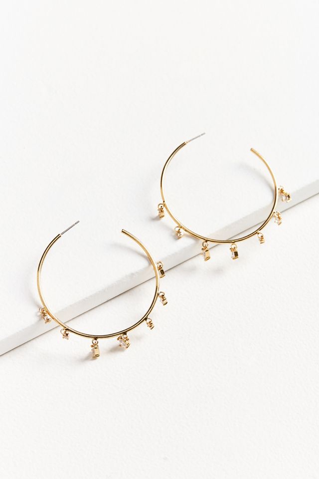 Luv Aj Scattered Gem Statement Hoop Earring #1