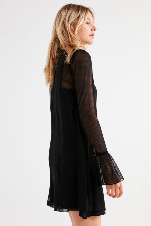 Kimchi Blue Ruffle Mock-Neck Mesh Dress #4