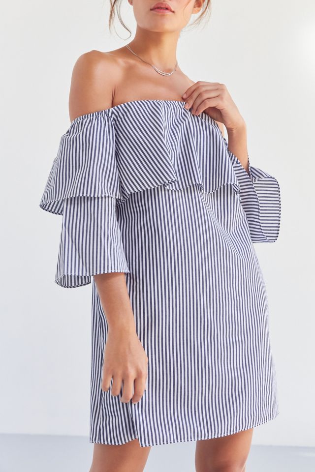 Cooperative Tiered Sleeve Striped Off-The Shoulder Dress #5