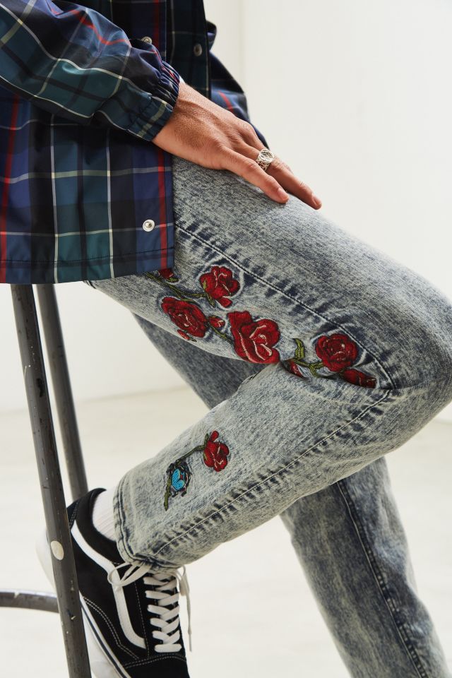 Embroidered sales jeans skinny