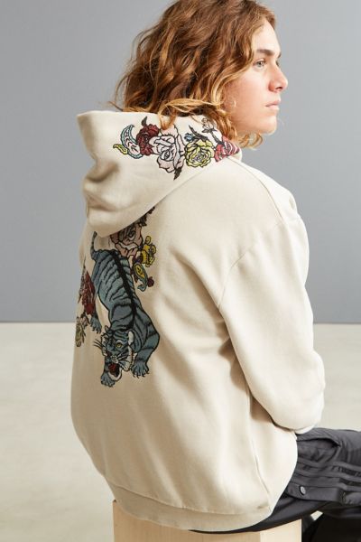 UO Tiger Floral Embroidered Hoodie Sweatshirt Urban Outfitters