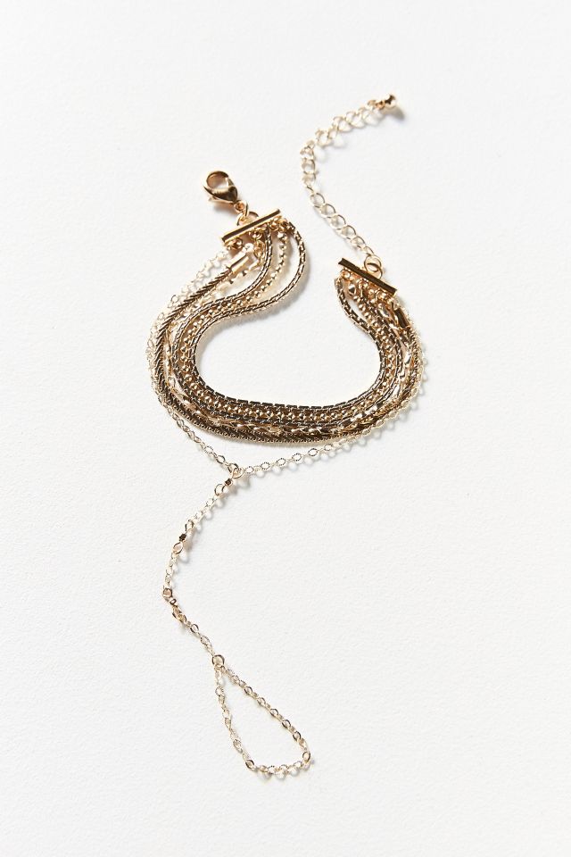 Gold Chain Ring To Wrist Bracelet #1