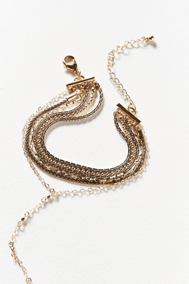 Gold Chain Ring To Wrist Bracelet #2