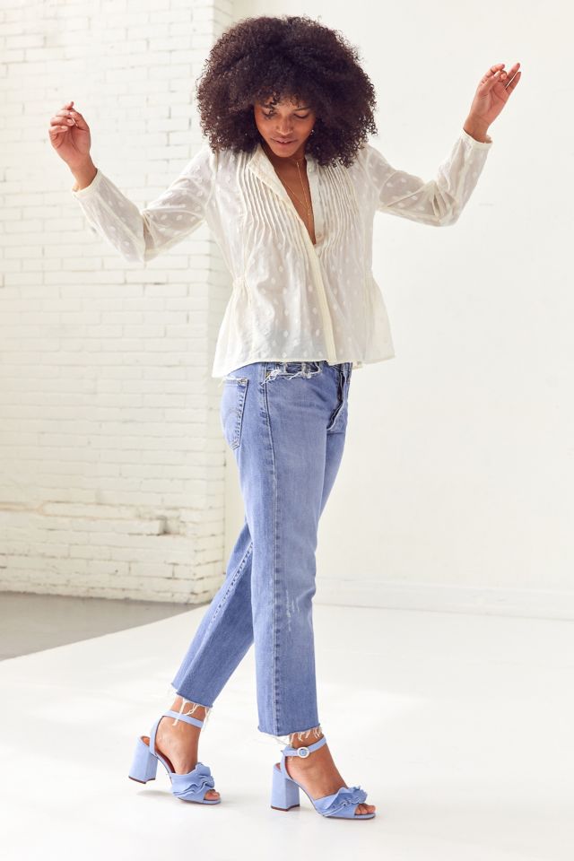 Ecote Arabella Pinktuck Polka Dot Blouse #2