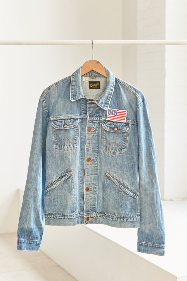 US Flag Button Up Denim Jacket main image 0