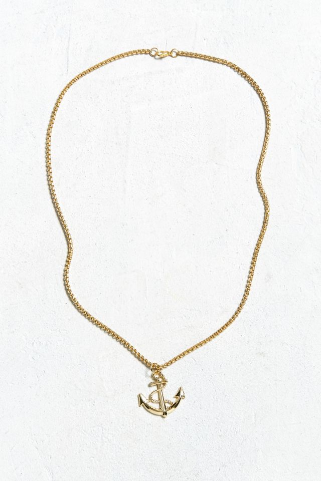 UO Gold Anchor Pendant Necklace #1