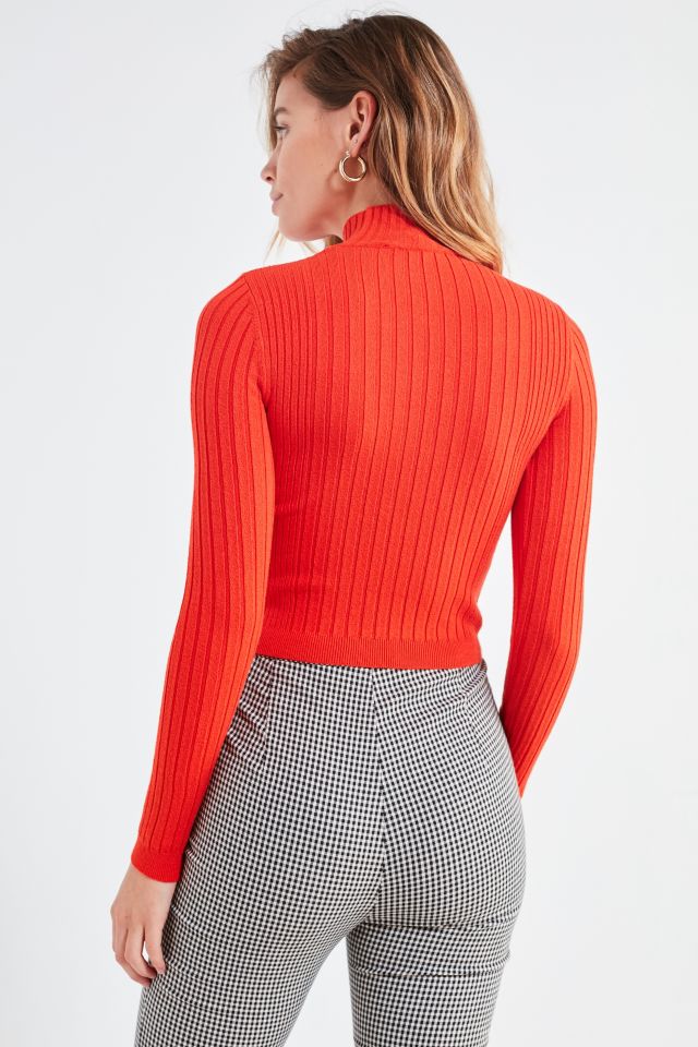 Cooperative Cindy Ribbed Mock-Neck Sweater #1