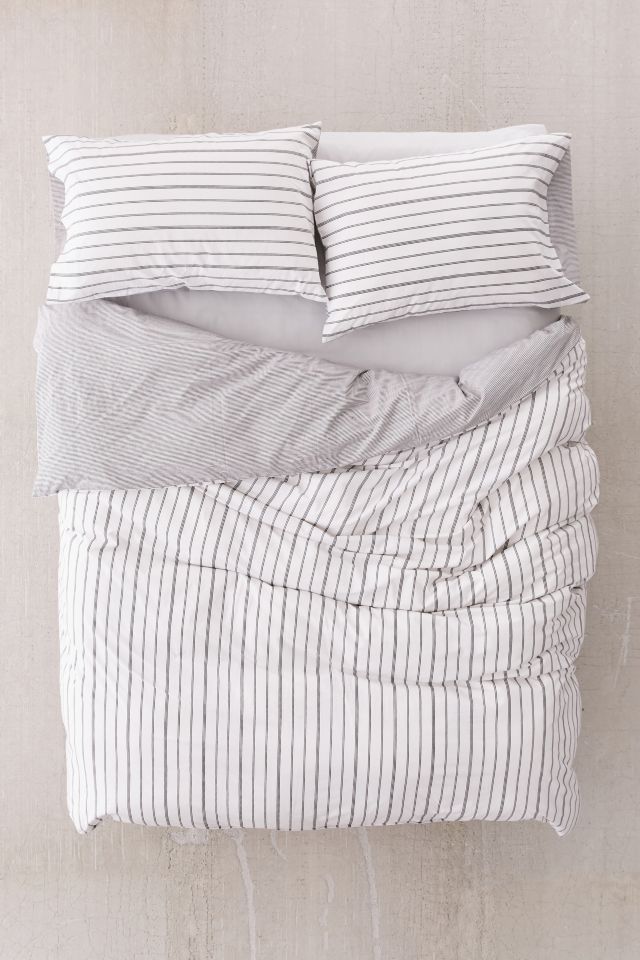 Housse de couette réversible à rayures #1