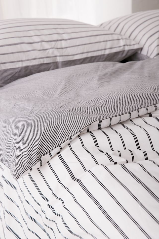 Housse de couette réversible à rayures #4