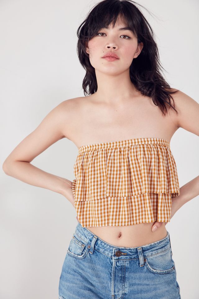 Kimchi Blue Ruffle Gingham Tube Top #2