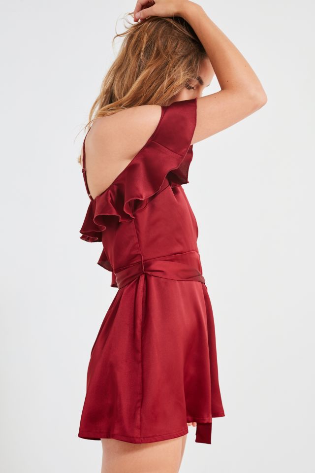 Kimchi Blue Sateen Ruffle Wrap Romper #2