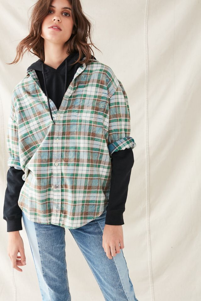 Urban Renewal Recycled Acid Wash Flannel Shirt #4