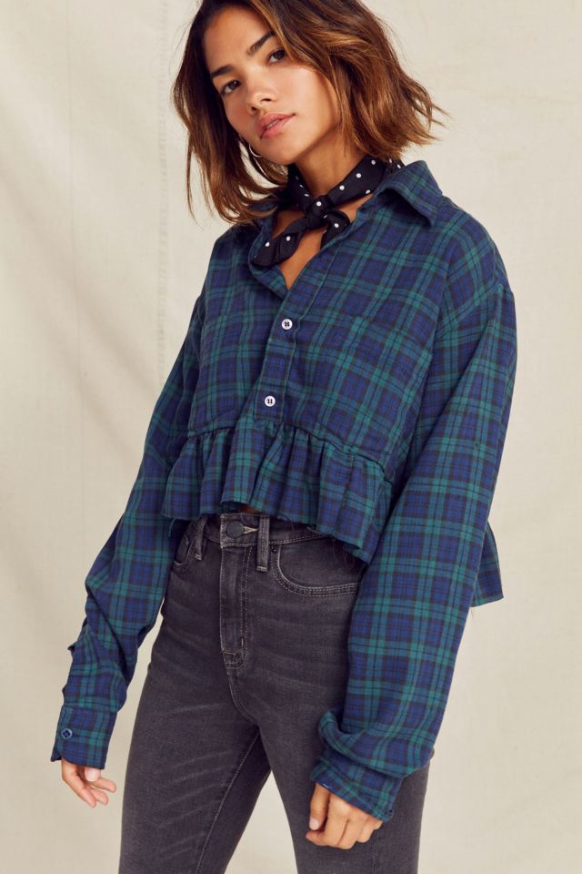 Peplum flannel shirt hotsell