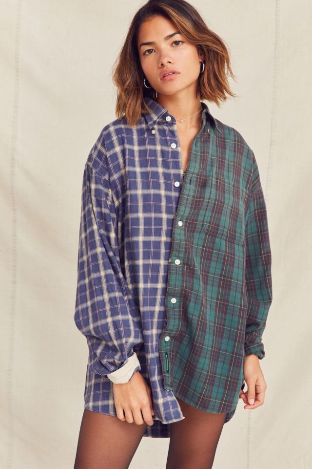 Urban Renewal Recycled Spliced Button-Down Flannel Shirt #5