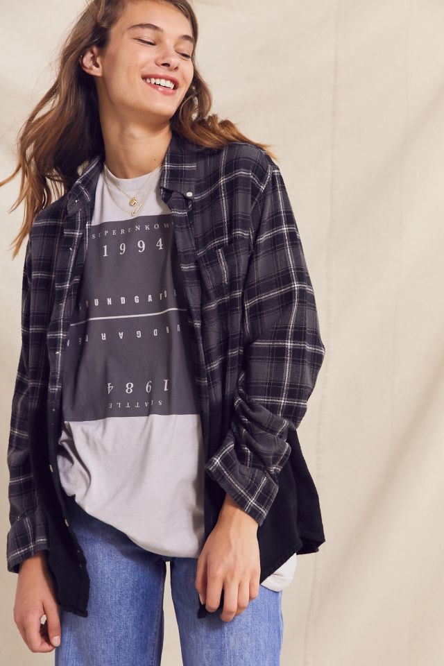 Urban Renewal Recycled Dip Dye Flannel Shirt #1