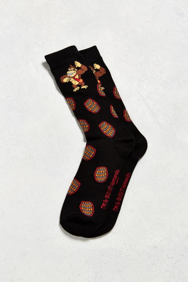 Donkey Kong Barrels Crew Sock #1