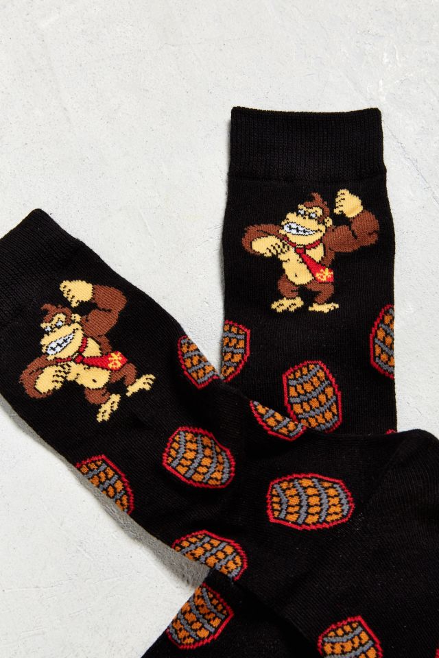 Donkey Kong Barrels Crew Sock #2