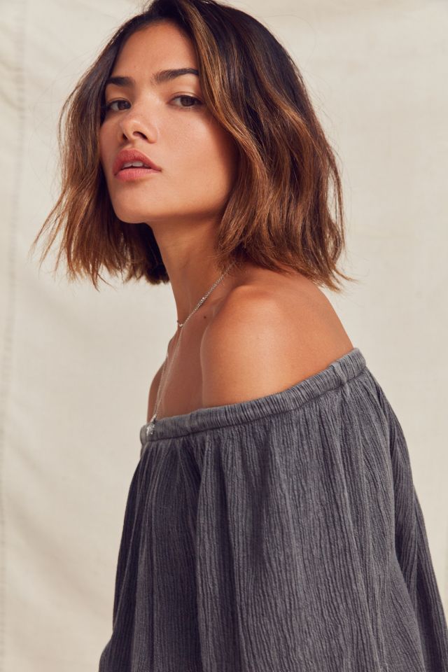 Urban Renewal Remade Gauzy Off-The-Shoulder Top #4