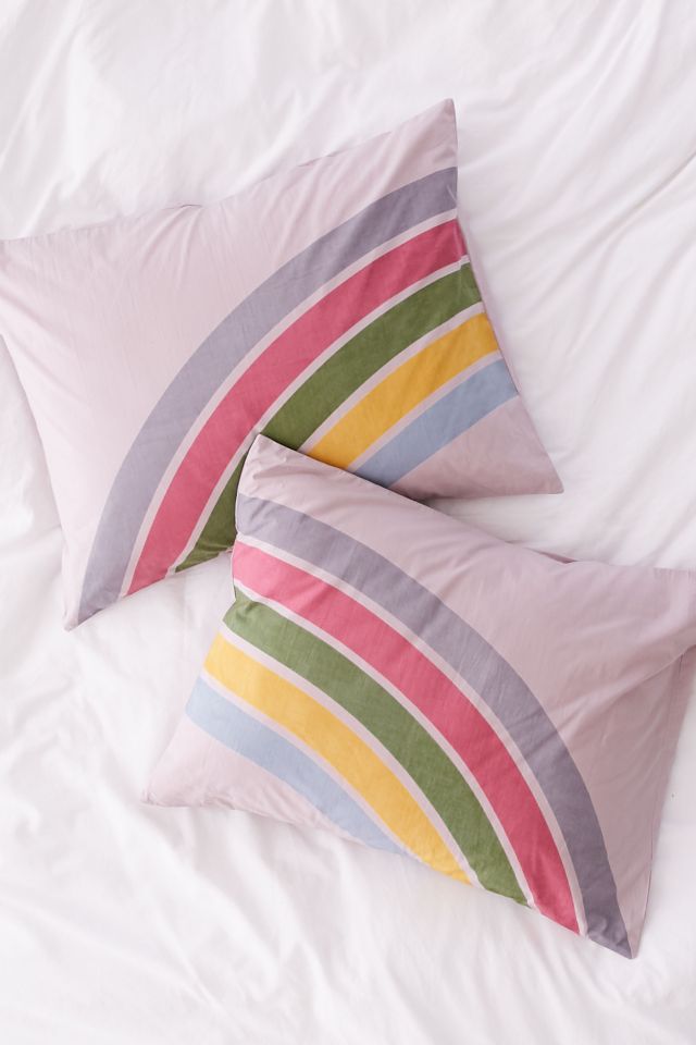 Rainbow Striped Pillowcase Set #1
