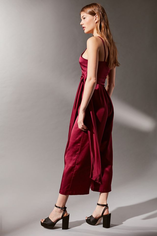 LOST INK Satin Strappy Jumpsuit | Urban Outfitters