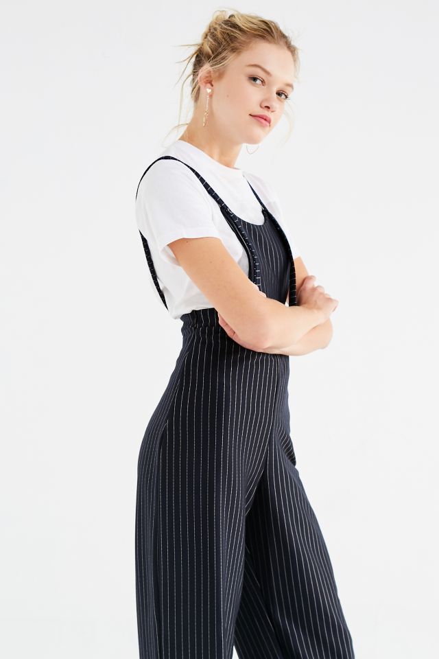 LOST INK Pinstripe Pinafore Jumpsuit | Urban Outfitters