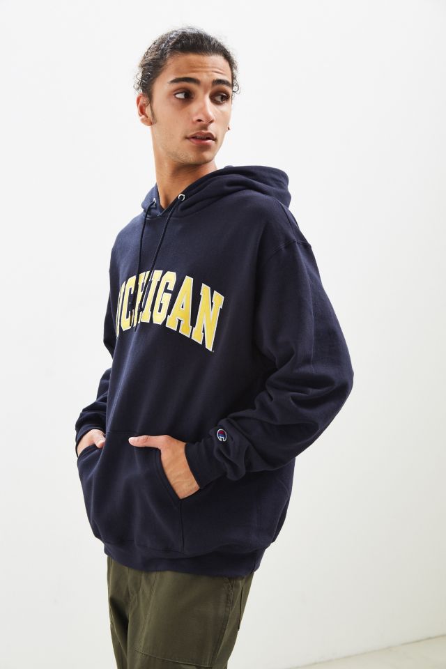 Champion University Of Michigan Eco Fleece Hoodie Sweatshirt #3