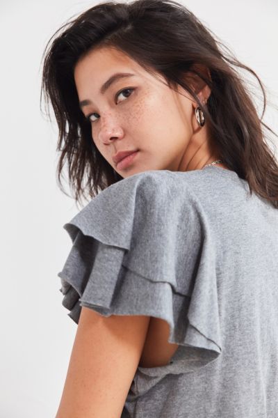 Kimchi Blue Odette Ruffle Cropped Tee | Urban Outfitters