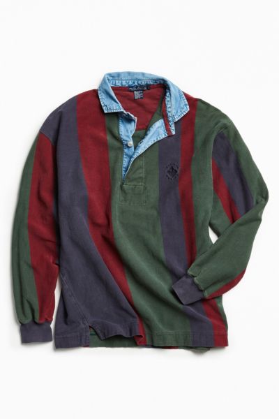 Vintage Nautica Stripes Polo Rugby Shirt Xlarge Y2K Nautica