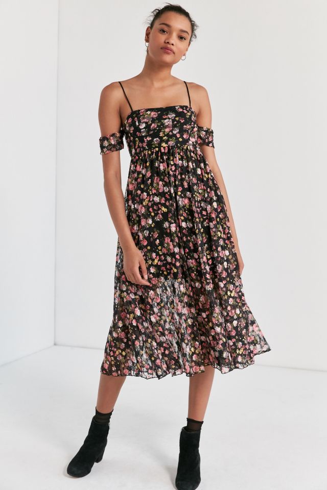 Kimchi Blue Violet Printed Lace Midi Dress #3