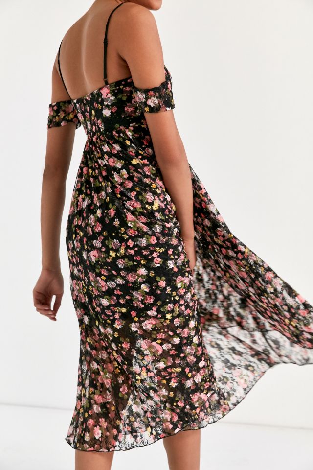 Kimchi Blue Violet Printed Lace Midi Dress #4