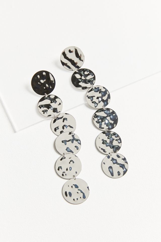 Ari Hammered Disc Drop Earring #1