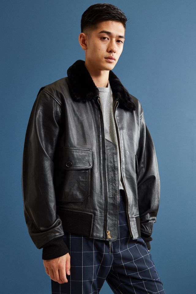 Alpha Industries G-1 Leather Bomber Jacket | Urban Outfitters